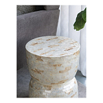 Приставной столик с мозаичным рисунком из раковин устриц Bone Inlay варинант исполнения - 7 | Loft Concept в Самаре