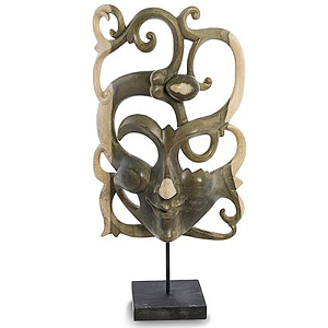 Маска ручной работы деревянная резная Mask Abstraction