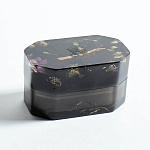 Шкатулка из эпоксидной смолы с цветами черная Epoxy Resin Box Black варинант исполнения - 4 | Loft Concept в Самаре