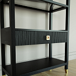 Стеллаж Elsa Dreams Black со стеклянными полками и ящиком варинант исполнения - 2 | Loft Concept в Самаре