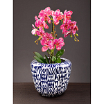 Кашпо с орнаментом в сочетании белого и синего цвета Artistic Flowerpot варинант исполнения - 4 | Loft Concept в Самаре