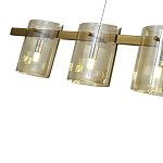 Подвесной светильник светодиодный с 5-ю цилиндрическими плафонами коньячного цвета из стекла и стали Andrea Сhandelier Сognac варинант исполнения - 2 | Loft Concept в Самаре