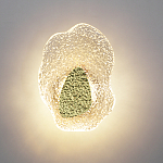 Бра с рельефным волнообразным стеклянным плафоном и вставкой из мрамора Liquid Stone варинант исполнения - 3 | Loft Concept в Самаре