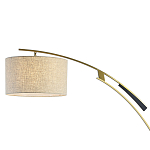 Торшер с изогнутой черной металлической ножкой и цилиндрическим абажуром из ткани Arched Metal Base  варинант исполнения - 2 | Loft Concept в Самаре