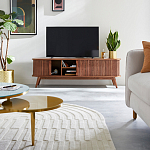 ТВ-тумба с двумя раздвижными дверцами Toinette Brown TV Stand варинант исполнения - 8 | Loft Concept в Самаре