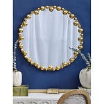 Зеркало круглое в фактурной золотистой раме из металла Mirror Golden Placer варинант исполнения - 3 | Loft Concept в Самаре