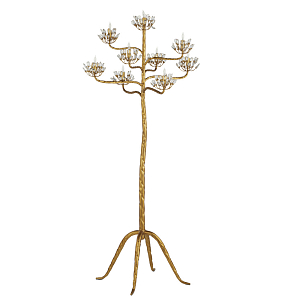 Торшер золотой в виде растения Golden Flower Glade