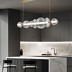 Подвесной светильник линейный с прозрачными стеклянными шарами разного диаметра Eurofase варинант исполнения - 16 | Loft Concept в Самаре