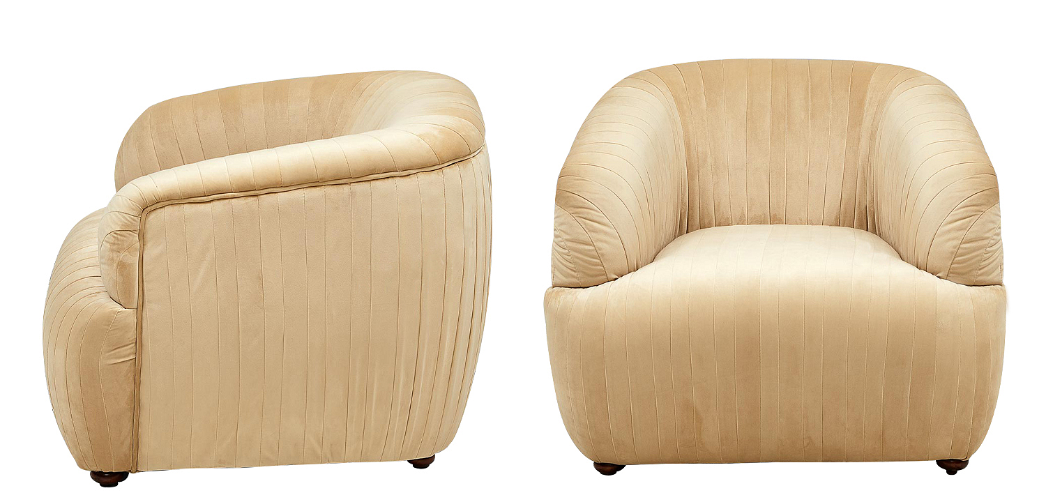 Кресло песочного цвета велюр Lorelai Sand Armchair Кресло песочного цвета велюр Lorelai Sand Armchair - Loft-Concept в Самаре