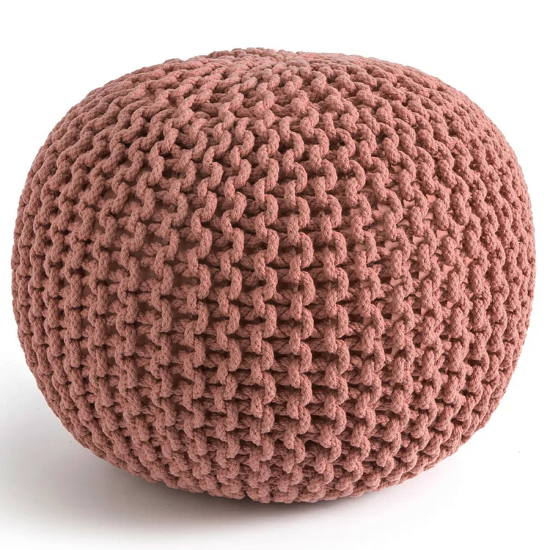 Круглый вязаный пуф Pink Knitted Ball Pouf Розовый Круглый вязаный пуф Pink Knitted Ball Pouf Розовый в Самаре | Loft Concept
