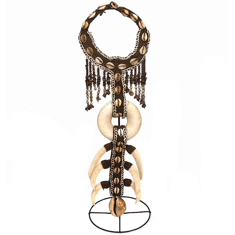 Этническое ожерелье на подставке Aboriginal Necklace Beige Brown Коричневый Бежевый в Самаре | Loft Concept 