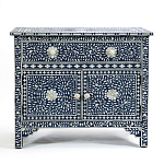 Комод инкрустация костью ORIENTAL Indian синий орнамент варинант исполнения - 1 | Loft Concept в Самаре