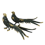 Статуэтка бронзовая синяя пара Фазаны Bronze Birds варинант исполнения - 1 | Loft Concept в Самаре