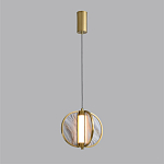 Подвесной светильник с круглым плафоном из искусственного алебастра в бронзовой оправе Marbella варинант исполнения - 4 | Loft Concept в Самаре