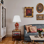 Настольная лампа бордовая с изображением птиц Slip Away варинант исполнения - 5 | Loft Concept в Самаре