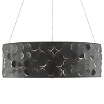 Люстра в форме цилиндра с чёрным фактурным абажуром Round Necklines варинант исполнения - 3 | Loft Concept в Самаре