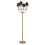 Торшер с металлическим основанием бронзового цвета с черными конусовидными абажурами Dignity варинант исполнения - 1 | Loft Concept в Самаре