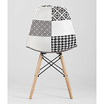 Пластиковый стул на ножках из массива бука Eames Черно-Белый Пэчворк варинант исполнения - 4 | Loft Concept в Самаре