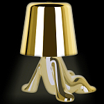 Настольная лампа фигурная золотого цвета с гладким абажуром Высота 17 см Sophia варинант исполнения - 7 | Loft Concept в Самаре