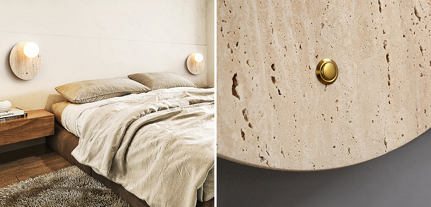 Бра STIAN TRAVERTINE WALL Круг Бра STIAN TRAVERTINE WALL Круг - Loft-Concept в Самаре