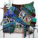 Панно гобелен яркие Пространство-Время TimeSpace Blue варинант исполнения - 1 | Loft Concept в Самаре