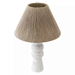 Настольная лампа с плетеным абажуром и белым мраморным основанием Simplicity and Nobility варинант исполнения - 1 | Loft Concept в Самаре