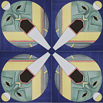 Плитка дизайнерская с узором Маска варинант исполнения - 2 | Loft Concept в Самаре