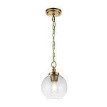 Подвесной светильник латунного цвета с прозрачным стеклянным плафоном Feiss варинант исполнения - 7 | Loft Concept в Самаре