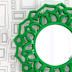 Зеркало круглое в ажурной зеленой раме Green Floral Pattern варинант исполнения - 1 | Loft Concept в Самаре