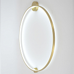 Бра светодиодное круглой формы с рамкой цвета латунь Ring Horizontal варинант исполнения - 2 | Loft Concept в Самаре