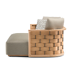 Дизайнерский уличный диван из массива дерева с плетеной спинкой PALINFRASCA Sofa варинант исполнения - 8 | Loft Concept в Самаре