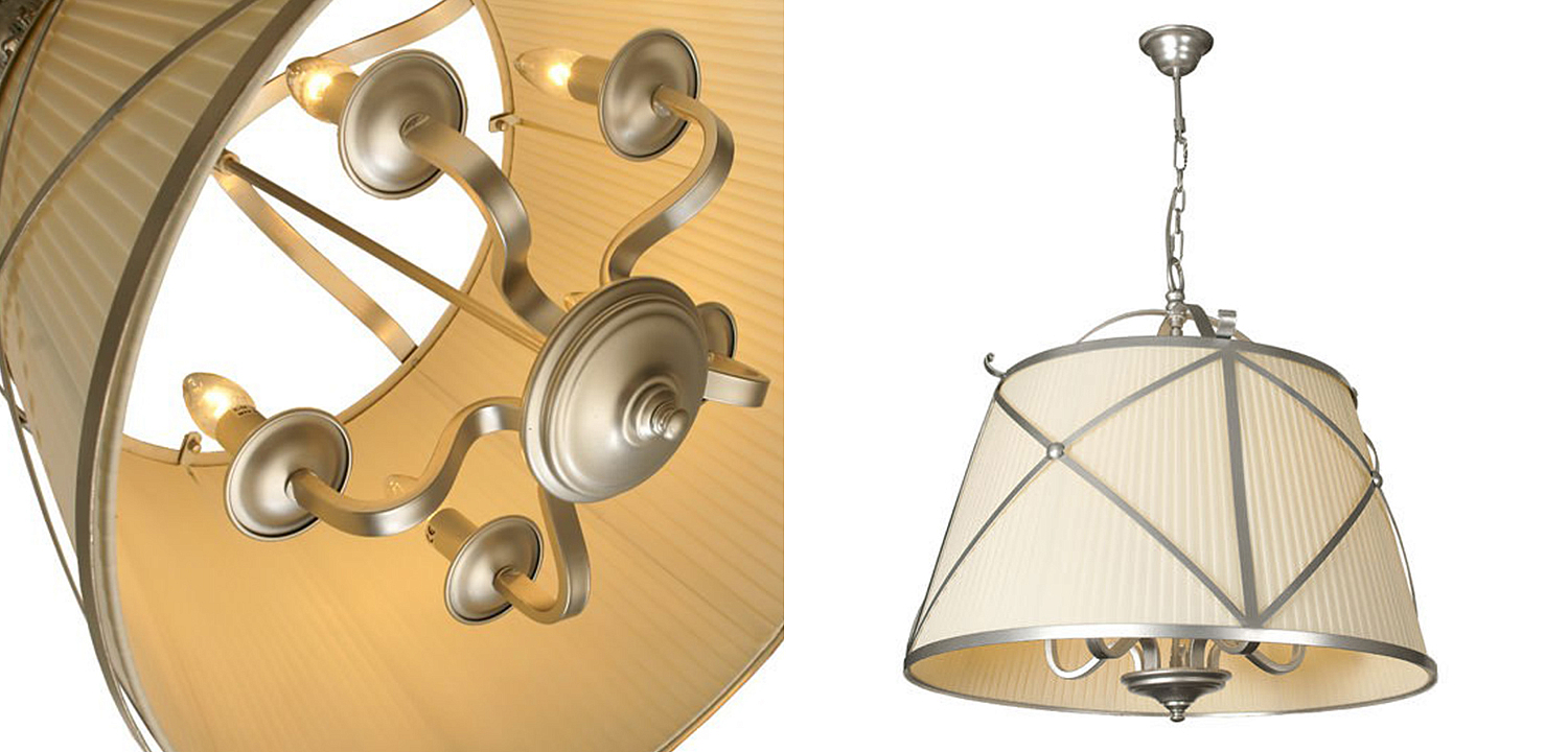 Люстра абажур Provence Lampshade Light Silver Chandelier Люстра абажур Provence Lampshade Light Silver Chandelier - Loft-Concept в Самаре