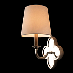 Бра с белым текстильным абажуром и декоративным основанием в виде четырехлистника с зеркальной вставкой Vitorino варинант исполнения - 21 | Loft Concept в Самаре