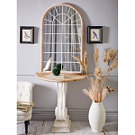 Зеркало-окно настенное в венецианском стиле с деревянной рамой бежевого цвета Venetian Smooth варинант исполнения - 4 | Loft Concept в Самаре