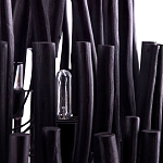 Люстра черная с несколькими ярусами деревянных палочек Bright Wooden Chandelier варинант исполнения - 10 | Loft Concept в Самаре