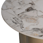 Стол журнальный круглый керамогранит белый Keramos варинант исполнения - 3 | Loft Concept в Самаре