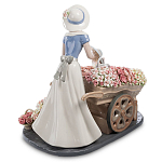 Статуэтка фарфоровая Девушка и маленькая девочка с цветами Charming Statuette варинант исполнения - 3 | Loft Concept в Самаре