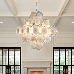 Люстра  с каскадом из круглых декоративных элементов  White Clear Glass Chandelier варинант исполнения - 4 | Loft Concept в Самаре