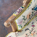 Кресло из натурального бука бежевое с изображением птиц и цветов Beige Green Chinoiserie Garden Armchair варинант исполнения - 5 | Loft Concept в Самаре