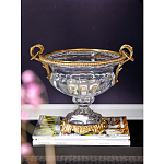 Чаша из прозрачного стекла с бронзовой подставкой и ручками Eden Garden варинант исполнения - 2 | Loft Concept в Самаре