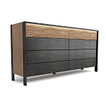 Комод 8 ящиков с подсветкой на рельефном фасаде Warm Industrial варинант исполнения - 7 | Loft Concept в Самаре