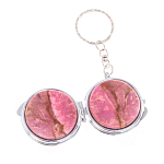 Зеркало брелок складное двухстороннее из натурального камня Родонит Stone Mirrors варинант исполнения - 6 | Loft Concept в Самаре