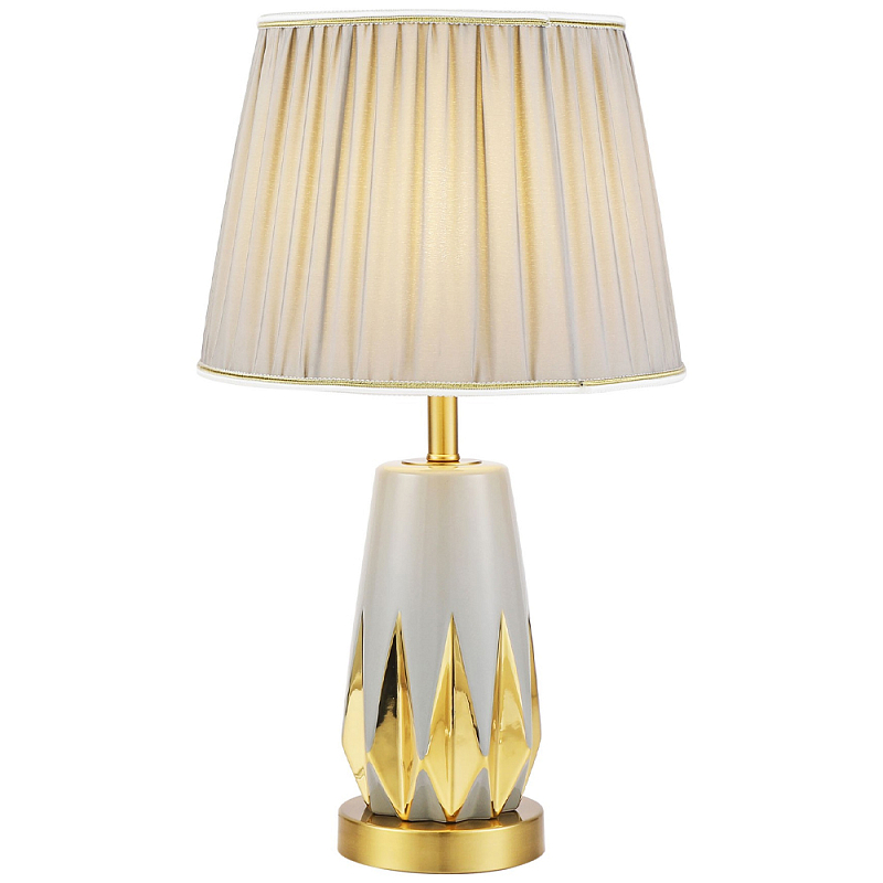 Настольная лампа с абажуром Femia Grey Gold Table Lamp Серый Золотой Настольная лампа с абажуром Femia Grey Gold Table Lamp Серый Золотой в Самаре | Loft Concept
