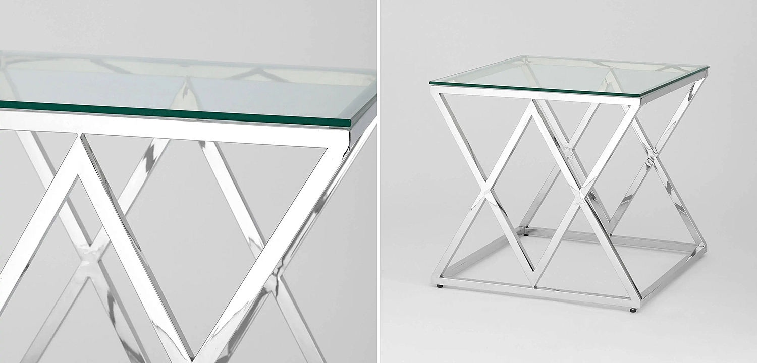 Стол приставной Geometry Rhombus Silver Стол приставной Geometry Rhombus Silver - Loft-Concept в Самаре