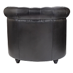 Кресло кожаное с мягкими подлокотниками на 4-х деревянных ножках Logan Leather Armchair black варинант исполнения - 3 | Loft Concept в Самаре