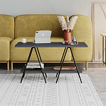 Стол журнальный с прямоугольной столешницей и полкой цвета антрацит ESSEL ANTHRACITE варинант исполнения - 1 | Loft Concept в Самаре