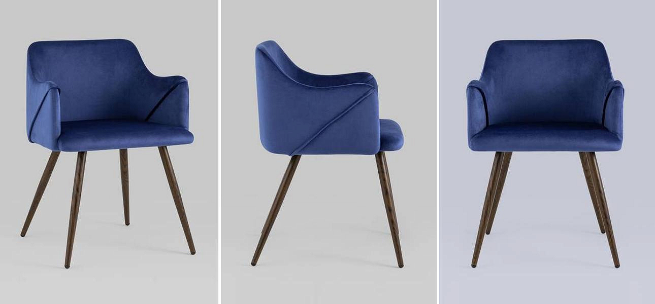 Стул Monarch Chair Синий Велюр Стул Monarch Chair Синий Велюр - Loft-Concept в Самаре