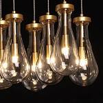 Люстра с 9-ю прозрачными стеклянными плафонами в форме капли Lucid Rain  варинант исполнения - 5 | Loft Concept в Самаре