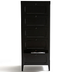 Комод узкий с 5-ю ящиками черный Silva Black Chest of Drawers варинант исполнения - 5 | Loft Concept в Самаре