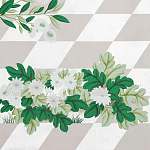 Обои ручная роспись Tiled Meadow Original colourway on Lilac Hint slub silk варинант исполнения - 1 | Loft Concept в Самаре